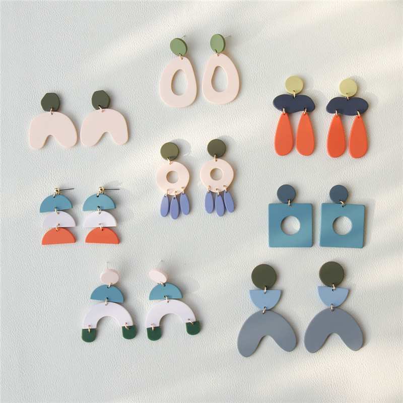 Vintage Geometric Irrgular Big Earrings - Image 3