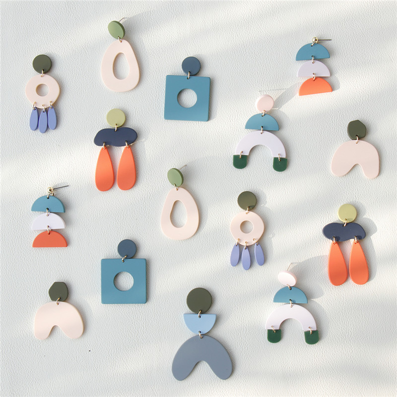 Vintage Geometric Irrgular Big Earrings - Image 4