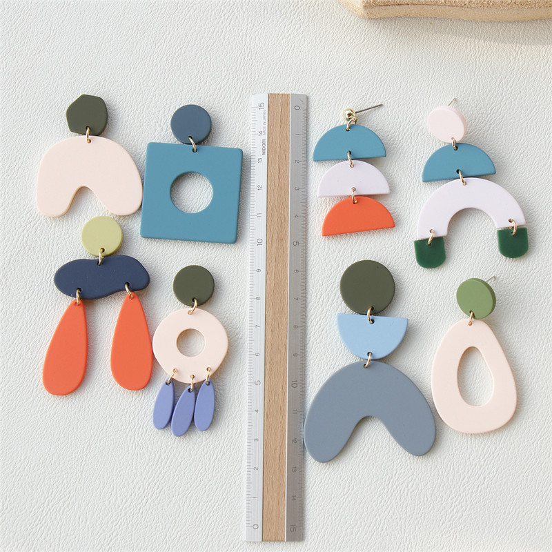 Vintage Geometric Irrgular Big Earrings - Image 5