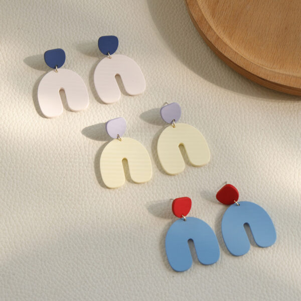 Vintage Geometric Irrgular Big Earrings - Image 6