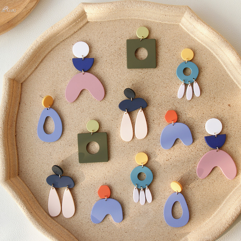 Vintage Geometric Irrgular Big Earrings