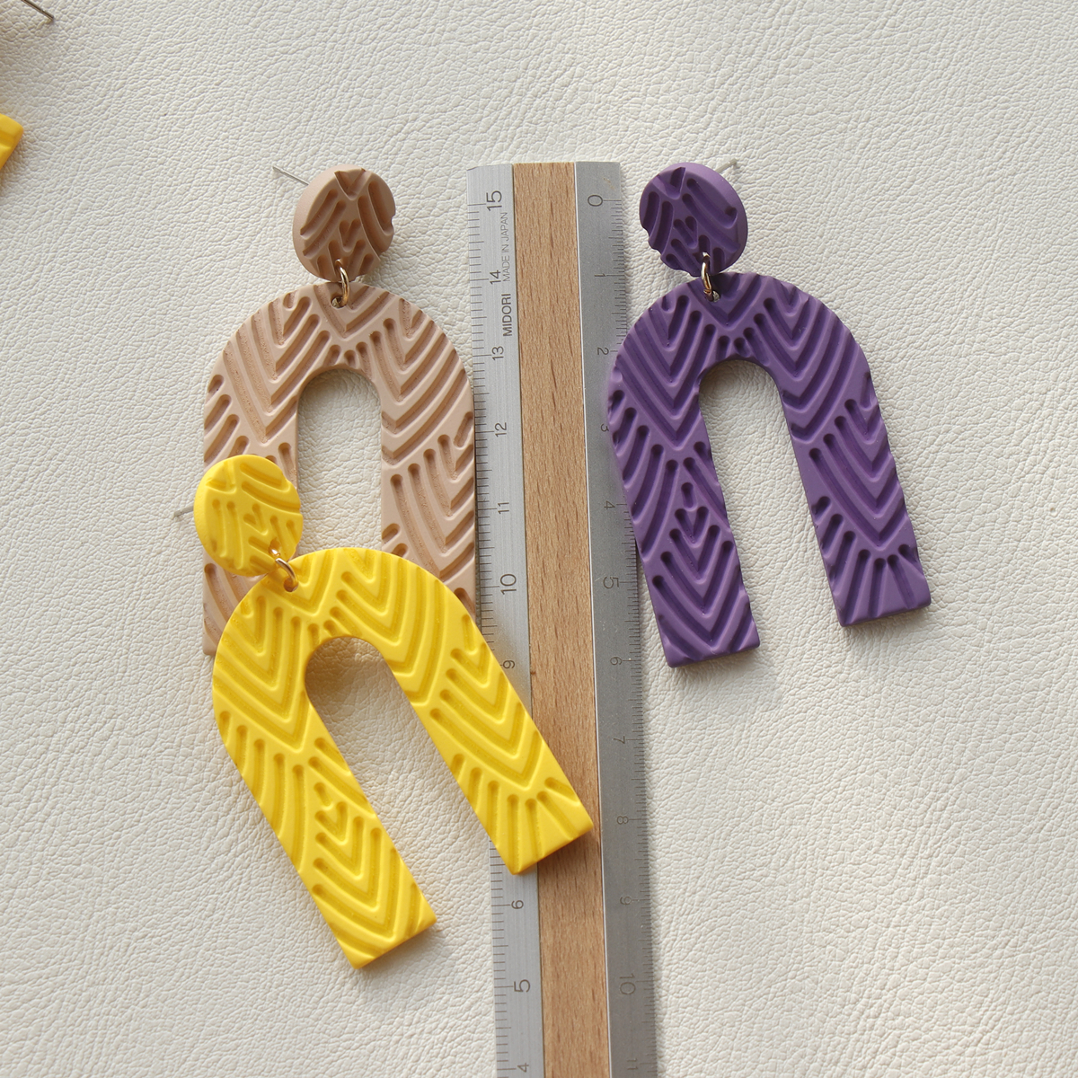 Yellow Candy Colors U Geometric Earrings - Image 2
