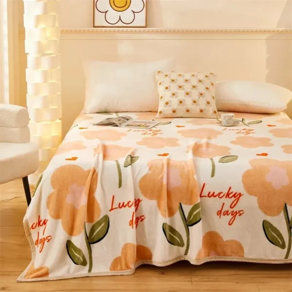 Foral Cuddly Cosy Soft Warm Fleece Sofa Blanket