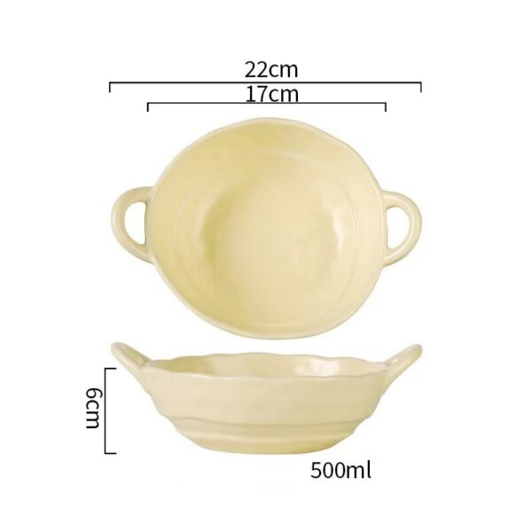 6.5inch Deep Bowl With Ear, Yellow - Image 2
