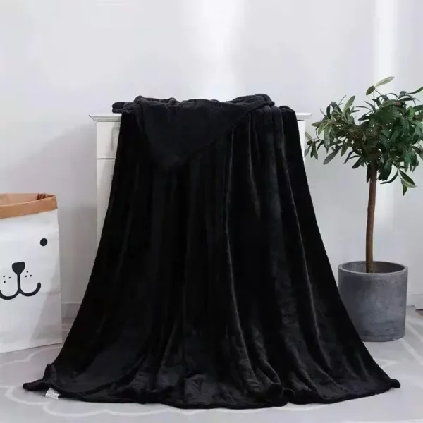 Fluffy Warm Super Soft Solid Color Flannel Throw Blanket