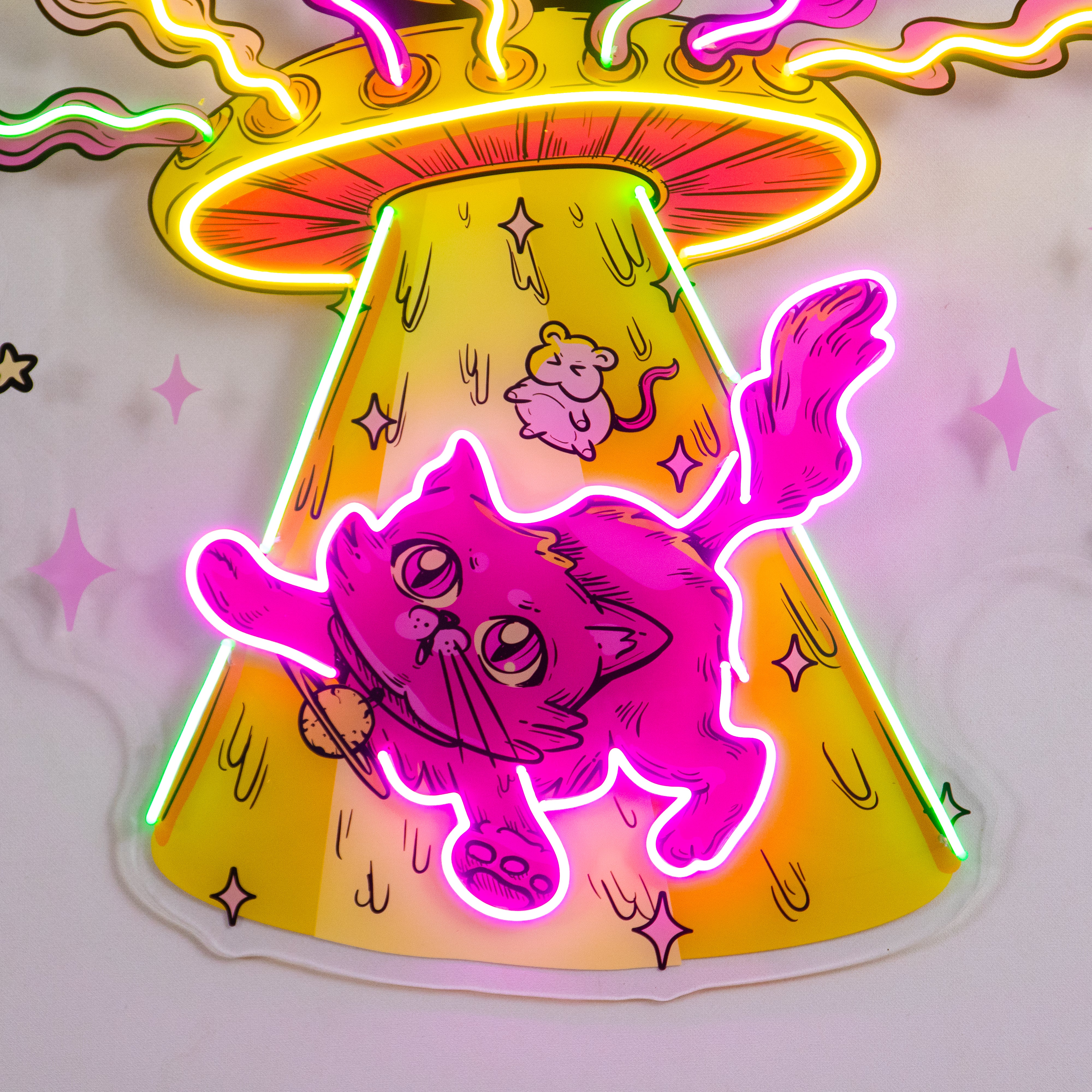 Adventurous Cat LED Neon Sign Light Pop Art