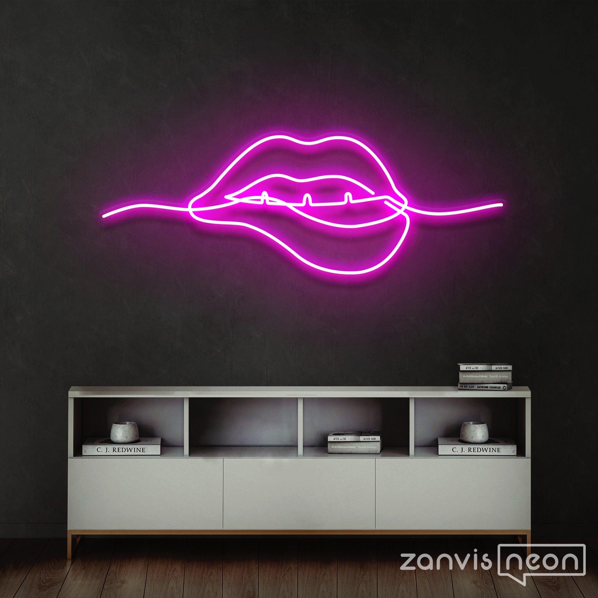 Biting Lips Neon Sign