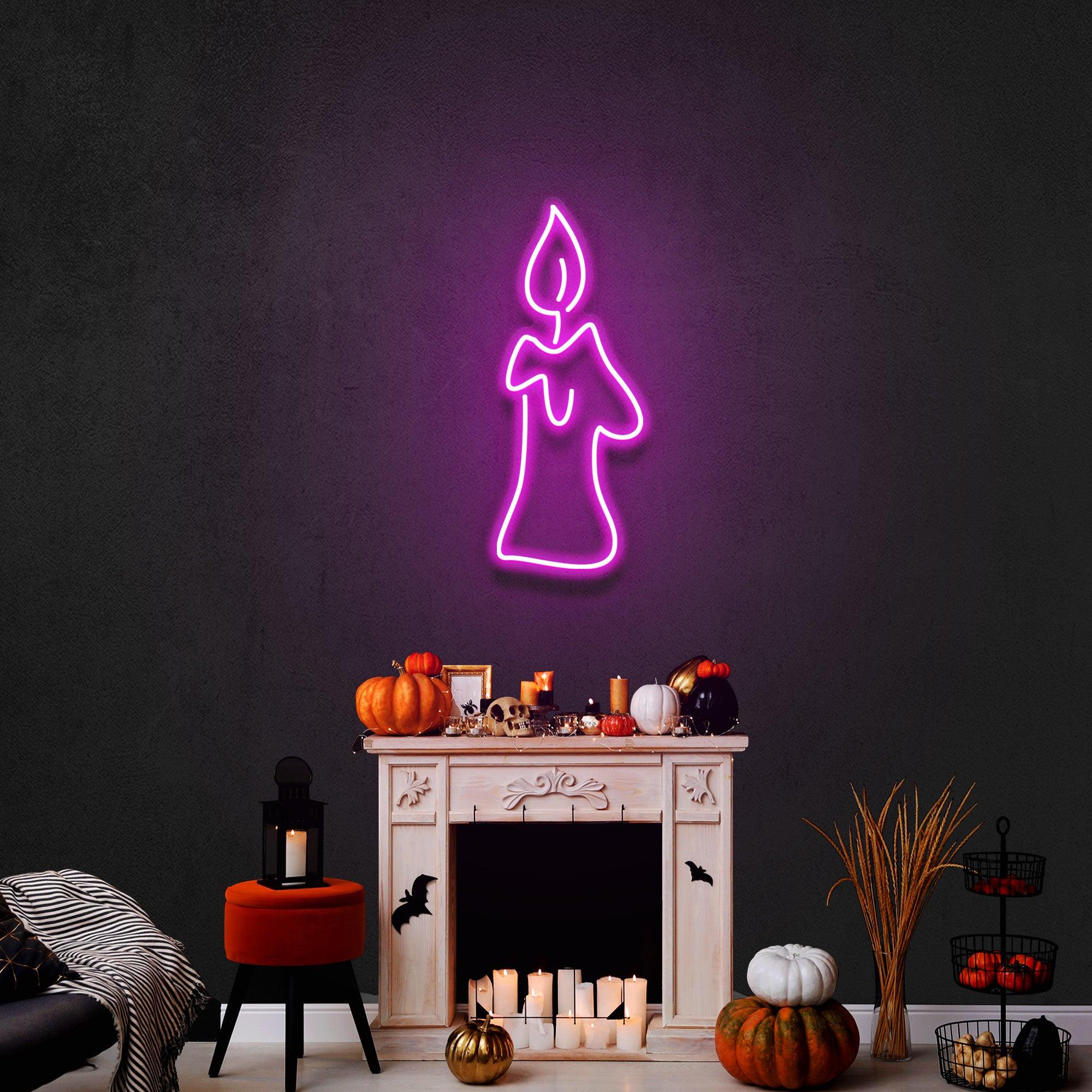 Candle Neon Sign - Halloween