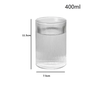 Alternative view of Japanese Striped Heat-Resistant Glass Transparent Water Cup