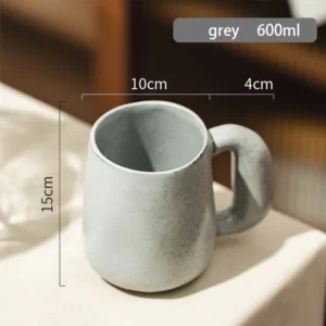 Alternative view of Japanese Stoneware Coffee Mug Breakfast Milk Oatmeal Cups, Brown