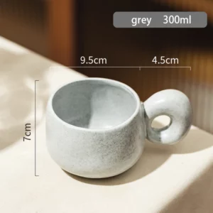 Alternative view of Japanese Stoneware Coffee Mug Breakfast Milk Oatmeal Cups