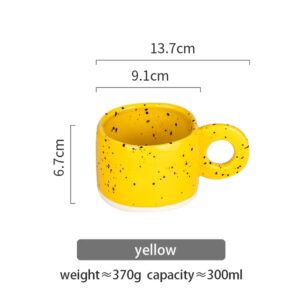 Alternative view of Creative Ring Handle Ceramic Mug Candy Color, Yellow