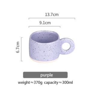 Alternative view of Creative Ring Handle Ceramic Mug Candy Color, Purple