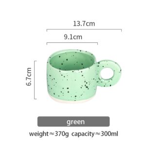 Alternative view of Creative Ring Handle Ceramic Mug Candy Color, Green