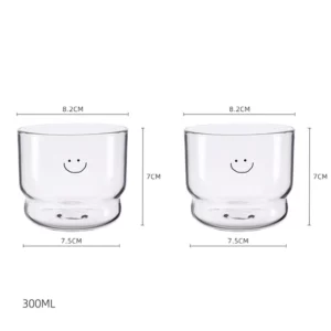 Alternative view of Transparent Smile Heart Pattern Coffee Glass Cup