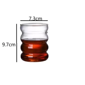 Alternative view of 300ml Wave Shape Glass Cup Water Bottle, Transparent