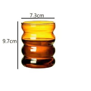 Alternative view of 300ml Wave Shape Glass Cup Water Bottle, Amber