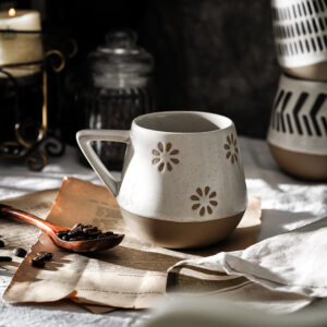 420ml Flower Nordic Style Coffee Cup Ceramic Mug