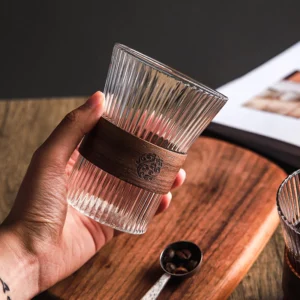 Vertical Stripe Coffee Mug Heat-Resistant Glass Cups