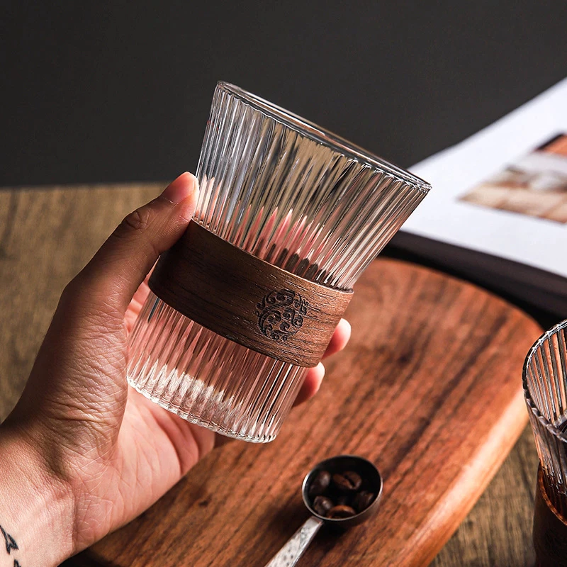 Vertical Stripe Coffee Mug Heat-Resistant Glass Cups