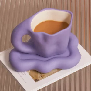 Floriddle Ceramic Mug with Saucer Coffee Cups