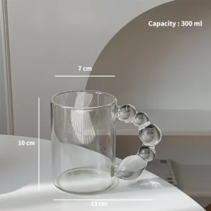 Alternative view of Glass Cup Coffee Mug Big Handle Transparent Glass