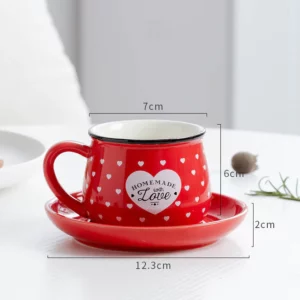 Alternative view of Japanese Creative Heart Coffee Cup With Saucer 170ml