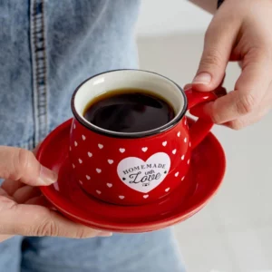Japanese Creative Heart Coffee Cup With Saucer 170ml