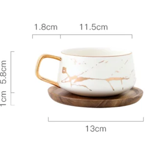 Alternative view of Luxury Nordic Marble Ceramic Coffee cups Condensed