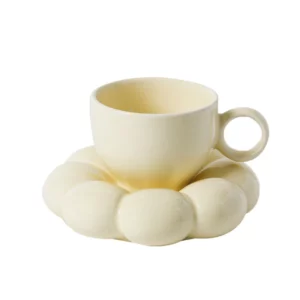 Alternative view of Sunflower Coffee Cup With Saucer, Ceramic Flower Tea Cup, Yellow