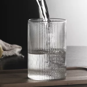 Japanese Striped Heat-Resistant Glass Transparent Water Cup