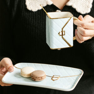 Alternative view of Creative Shape Bag Ceramic Saucer Mugs With Tray