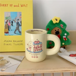 Alternative view of Cute Rabbit Cake Happy birthday to you Ceramic Coffee Mug