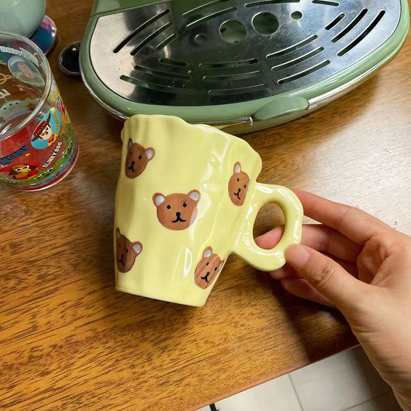 Yellow Cute Bear Orange Tulip Mug Creative - Image 4