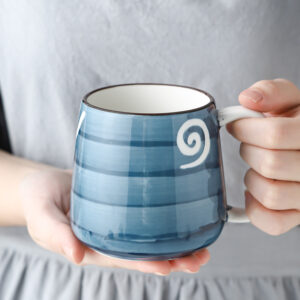 Classic Style Ceramic Mug Big Capacity 500ml Blue