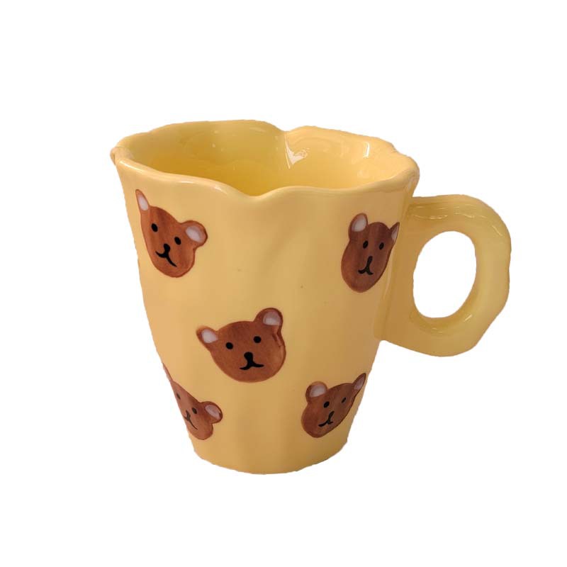 Yellow Cute Bear Orange Tulip Mug Creative - Image 2